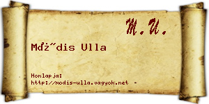 Módis Ulla névjegykártya